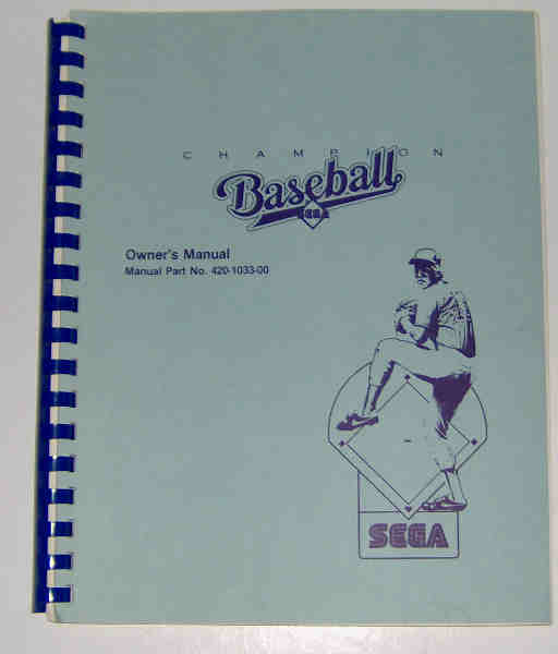 (image for) Sega/Gremlin Champion Baseball Owner's Manual - Click Image to Close